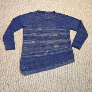 Diktons Barcelona Sweater Womens 8-10  Purple Gray Artsy Merino Wool